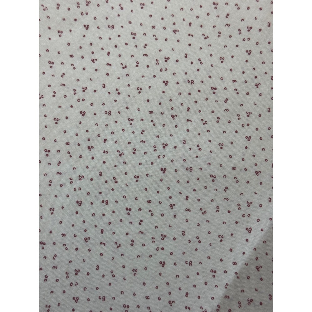 Ditsy Print Fabric 2 Yards Cream Burgundy Small Pattern Cotton Woven